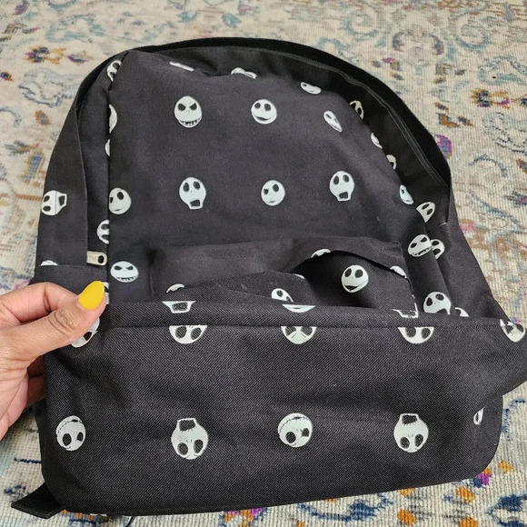 Loungefly Disney The Nightmare Before Christmas Jack Head Print Nylon Backpack. - Picture 6 of 15